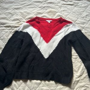 Red, white and Black sweater